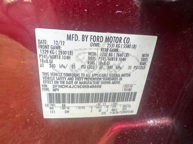 Photo 9 VIN: 2FMDK4JC9DBB48658 - FORD EDGE SEL 