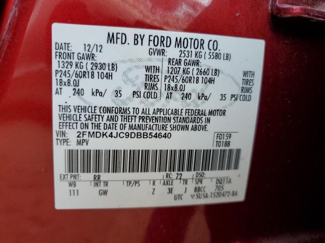 Photo 12 VIN: 2FMDK4JC9DBB54640 - FORD EDGE 