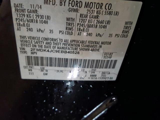 Photo 9 VIN: 2FMDK4JC9EBB40528 - FORD EDGE SEL 