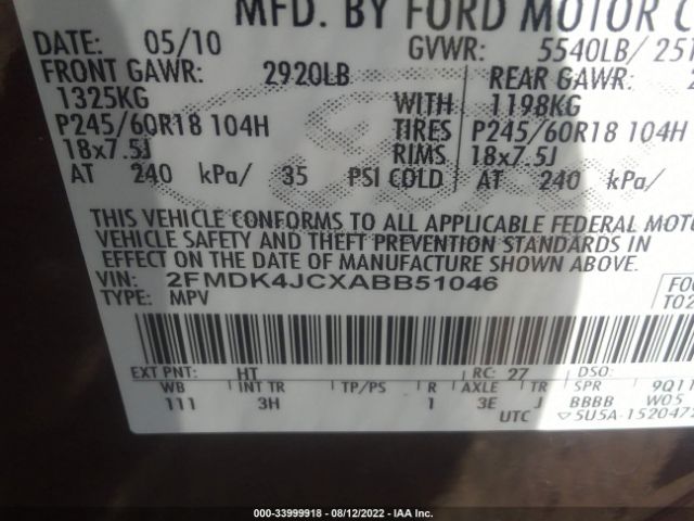 Photo 8 VIN: 2FMDK4JCXABB51046 - FORD EDGE 