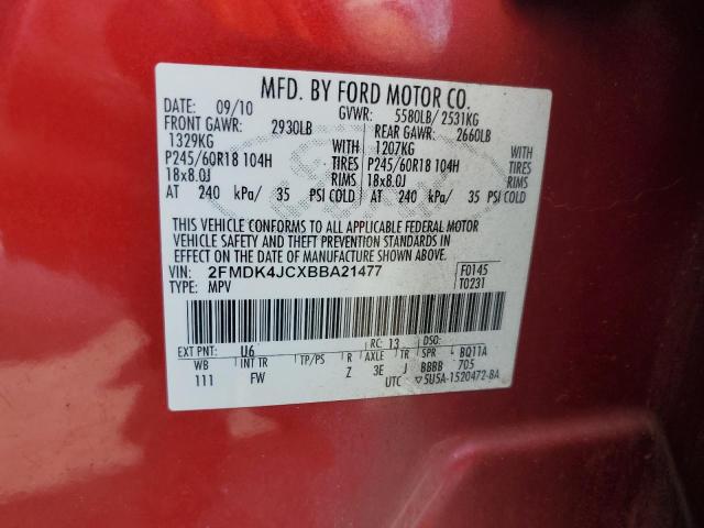 Photo 12 VIN: 2FMDK4JCXBBA21477 - FORD EDGE SEL 