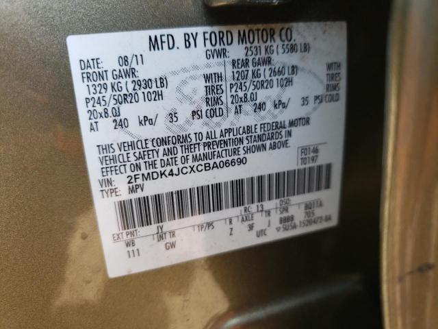 Photo 9 VIN: 2FMDK4JCXCBA06690 - FORD EDGE SEL 