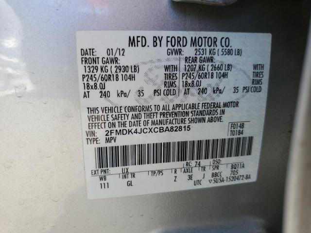 Photo 12 VIN: 2FMDK4JCXCBA82815 - FORD EDGE SEL 