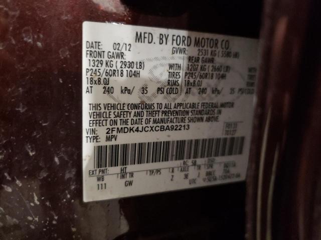 Photo 12 VIN: 2FMDK4JCXCBA92213 - FORD EDGE SEL 