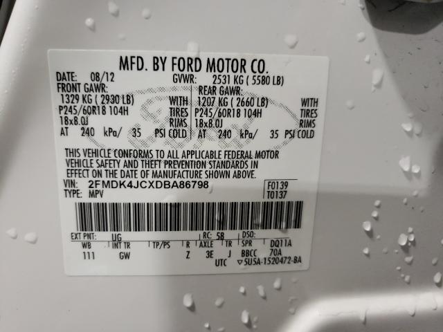 Photo 9 VIN: 2FMDK4JCXDBA86798 - FORD EDGE SEL 