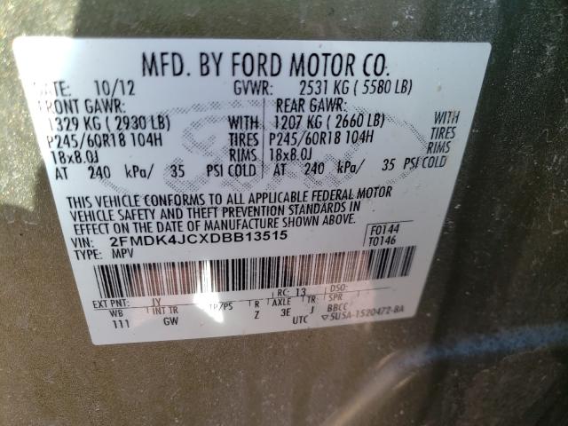 Photo 9 VIN: 2FMDK4JCXDBB13515 - FORD EDGE SEL 