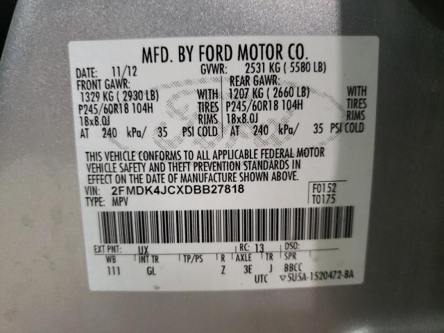 Photo 12 VIN: 2FMDK4JCXDBB27818 - FORD EDGE SEL 