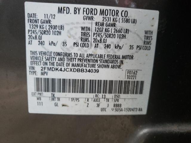 Photo 9 VIN: 2FMDK4JCXDBB34039 - FORD EDGE SEL 