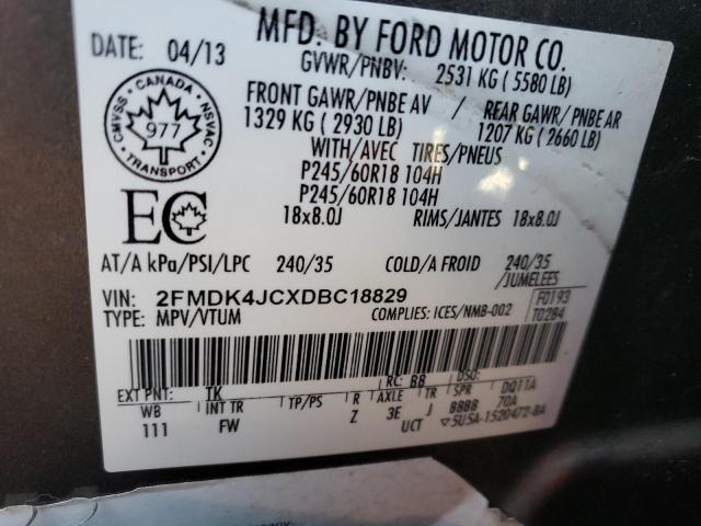 Photo 9 VIN: 2FMDK4JCXDBC18829 - FORD EDGE SEL 