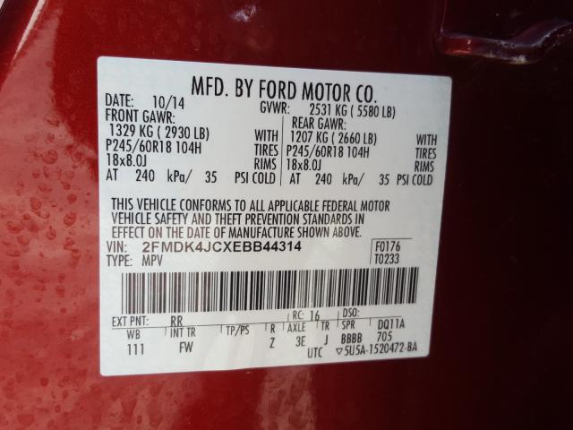 Photo 9 VIN: 2FMDK4JCXEBB44314 - FORD EDGE SEL 