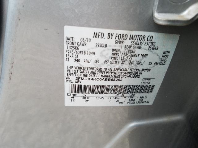 Photo 9 VIN: 2FMDK4KC0ABB65262 - FORD EDGE LIMIT 