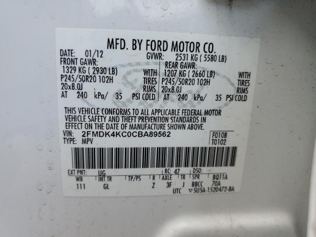 Photo 11 VIN: 2FMDK4KC0CBA89562 - FORD EDGE LIMIT 