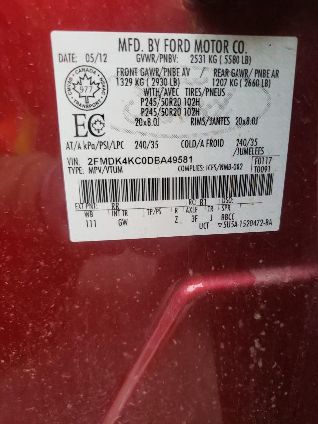 Photo 9 VIN: 2FMDK4KC0DBA49581 - FORD EDGE LIMIT 