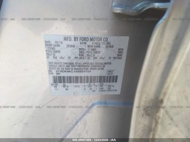 Photo 8 VIN: 2FMDK4KC1ABB05104 - FORD EDGE 