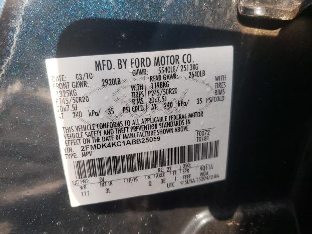 Photo 9 VIN: 2FMDK4KC1ABB25059 - FORD EDGE LIMIT 