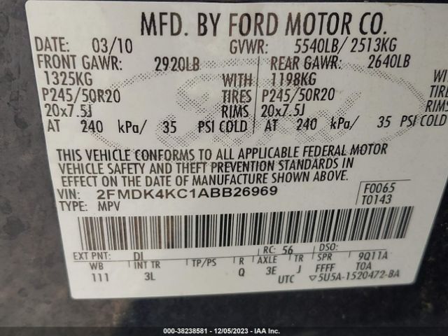 Photo 8 VIN: 2FMDK4KC1ABB26969 - FORD EDGE 