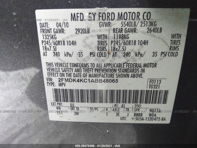 Photo 8 VIN: 2FMDK4KC1ABB48065 - FORD EDGE 