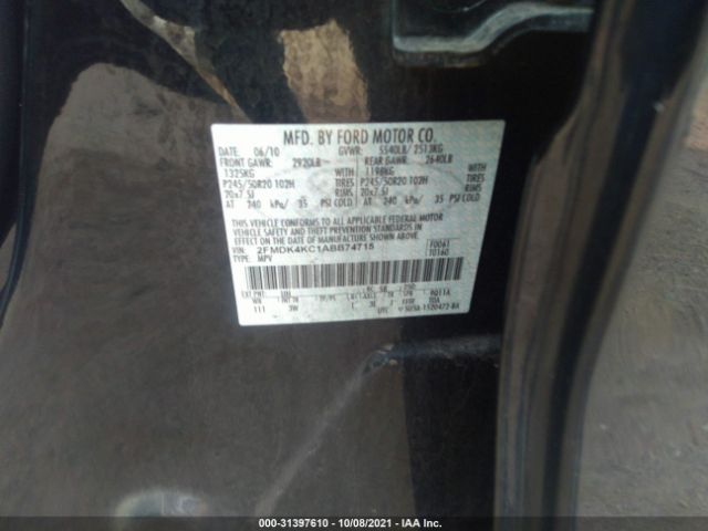 Photo 8 VIN: 2FMDK4KC1ABB74715 - FORD EDGE 