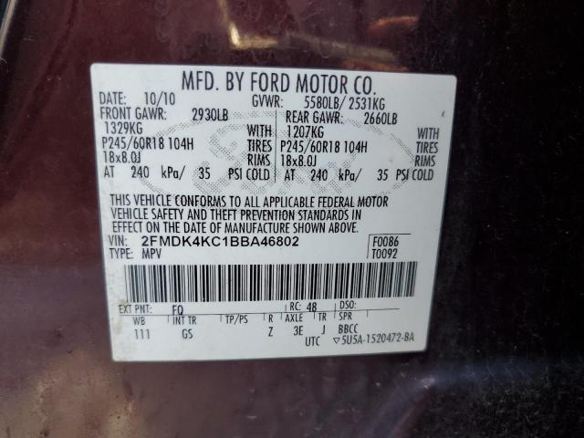 Photo 12 VIN: 2FMDK4KC1BBA46802 - FORD EDGE 