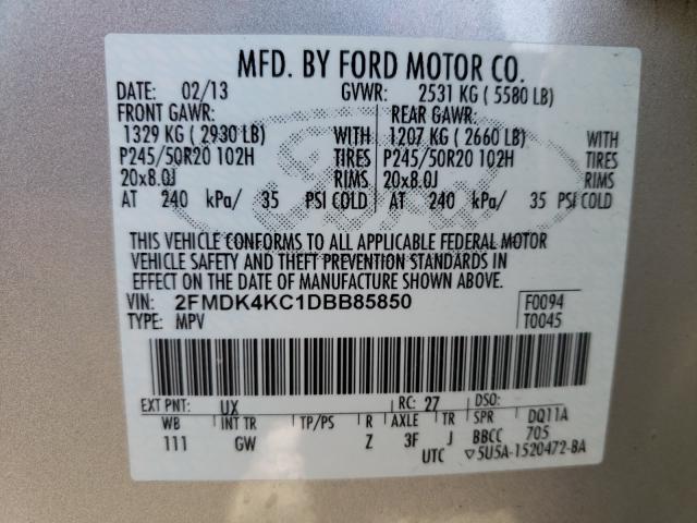 Photo 9 VIN: 2FMDK4KC1DBB85850 - FORD EDGE LIMIT 