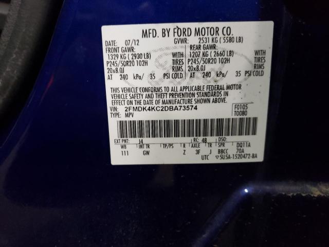 Photo 12 VIN: 2FMDK4KC2DBA73574 - FORD EDGE LIMIT 