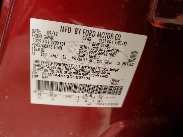 Photo 12 VIN: 2FMDK4KC2DBB07139 - FORD EDGE LIMIT 