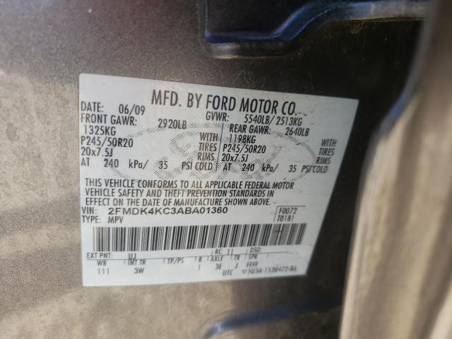 Photo 9 VIN: 2FMDK4KC3ABA01360 - FORD EDGE 