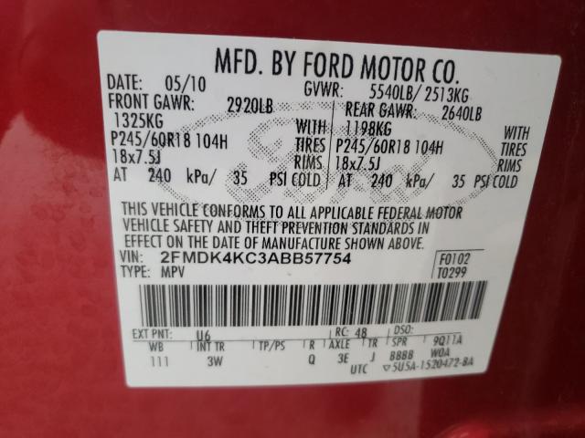 Photo 9 VIN: 2FMDK4KC3ABB57754 - FORD EDGE LIMIT 