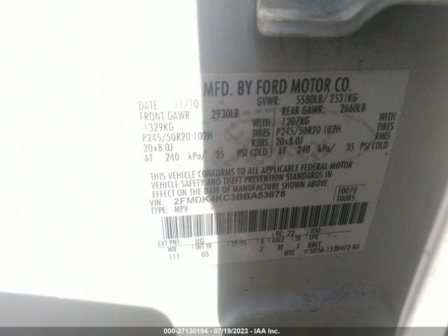 Photo 8 VIN: 2FMDK4KC3BBA53878 - FORD EDGE 