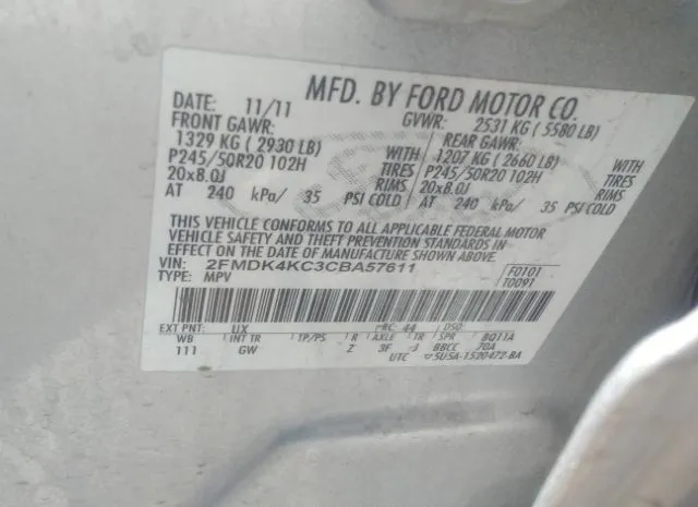 Photo 8 VIN: 2FMDK4KC3CBA57611 - FORD EDGE 