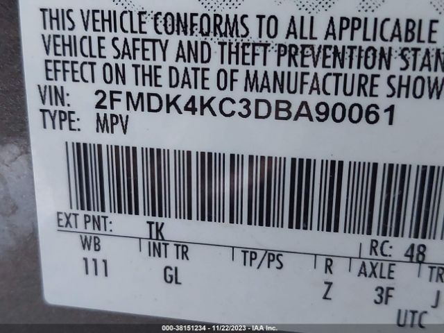 Photo 8 VIN: 2FMDK4KC3DBA90061 - FORD EDGE 