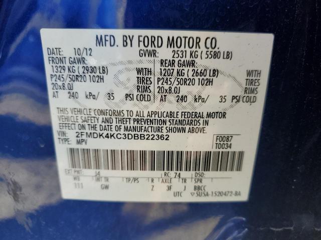 Photo 9 VIN: 2FMDK4KC3DBB22362 - FORD EDGE 