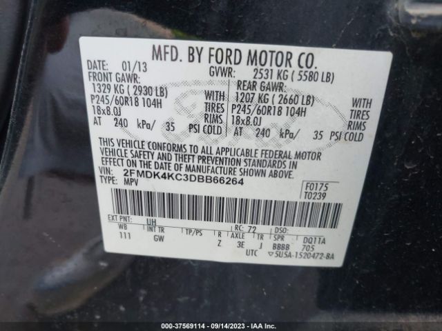 Photo 8 VIN: 2FMDK4KC3DBB66264 - FORD EDGE 