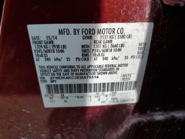 Photo 12 VIN: 2FMDK4KC3EBA75514 - FORD EDGE 