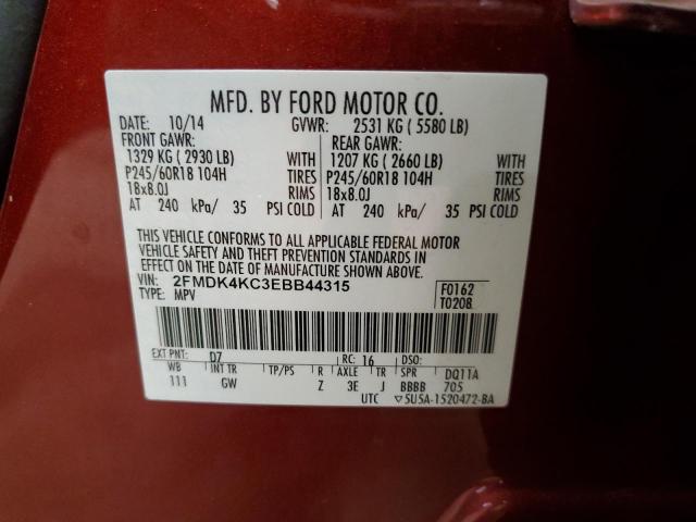 Photo 11 VIN: 2FMDK4KC3EBB44315 - FORD EDGE LIMIT 