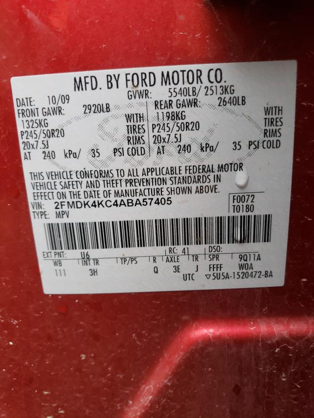 Photo 9 VIN: 2FMDK4KC4ABA57405 - FORD EDGE LIMIT 