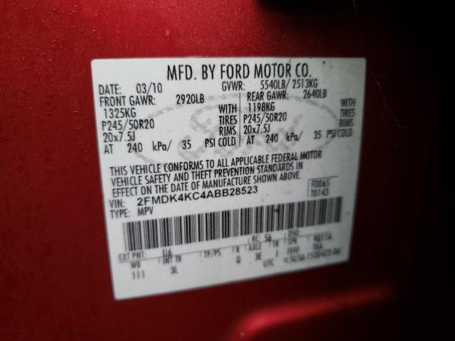 Photo 9 VIN: 2FMDK4KC4ABB28523 - FORD EDGE LIMIT 