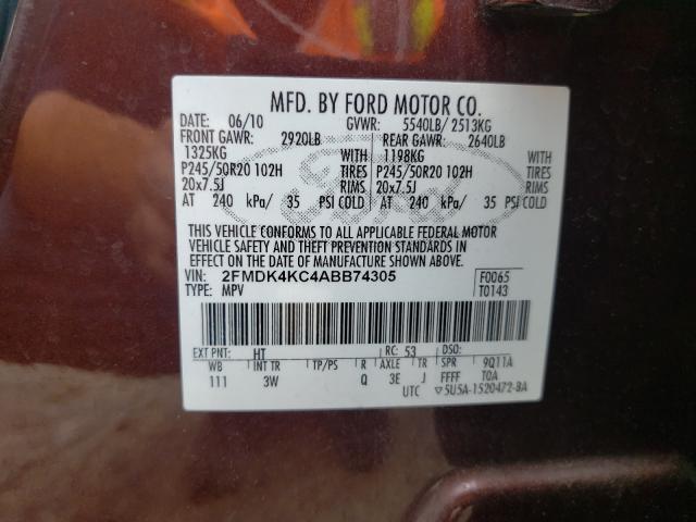 Photo 9 VIN: 2FMDK4KC4ABB74305 - FORD EDGE LIMIT 