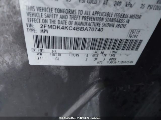 Photo 8 VIN: 2FMDK4KC4BBA70740 - FORD EDGE 