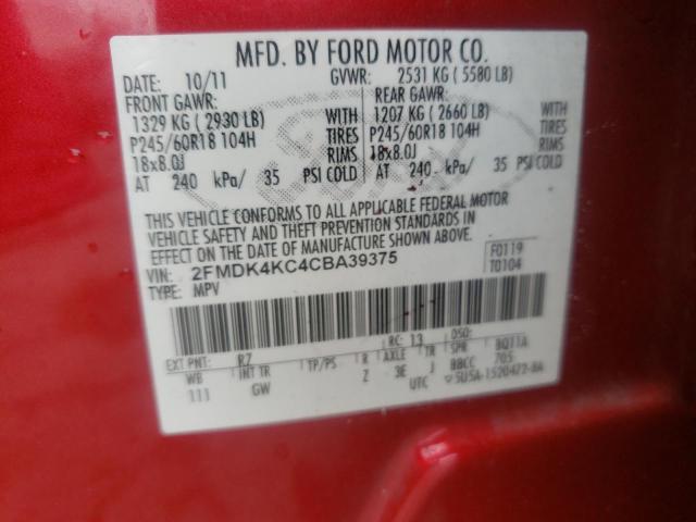 Photo 9 VIN: 2FMDK4KC4CBA39375 - FORD EDGE LIMIT 