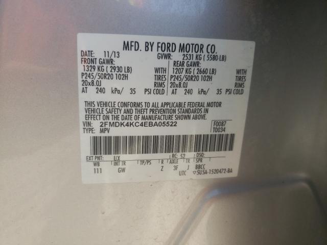 Photo 9 VIN: 2FMDK4KC4EBA05522 - FORD EDGE LIMIT 