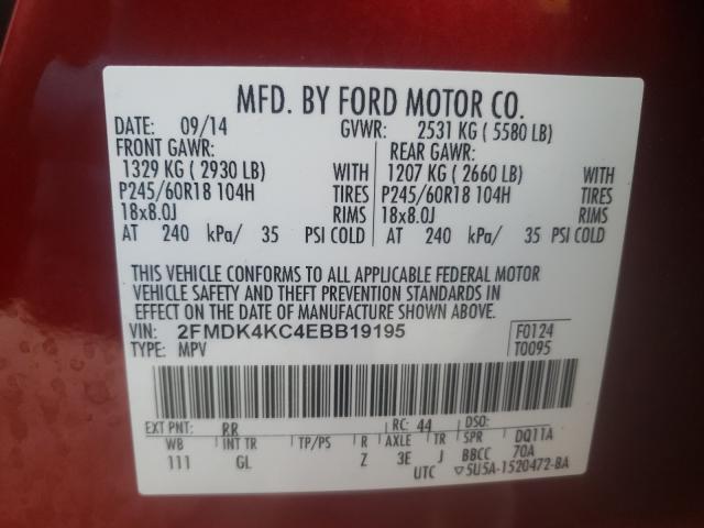 Photo 9 VIN: 2FMDK4KC4EBB19195 - FORD EDGE LIMIT 