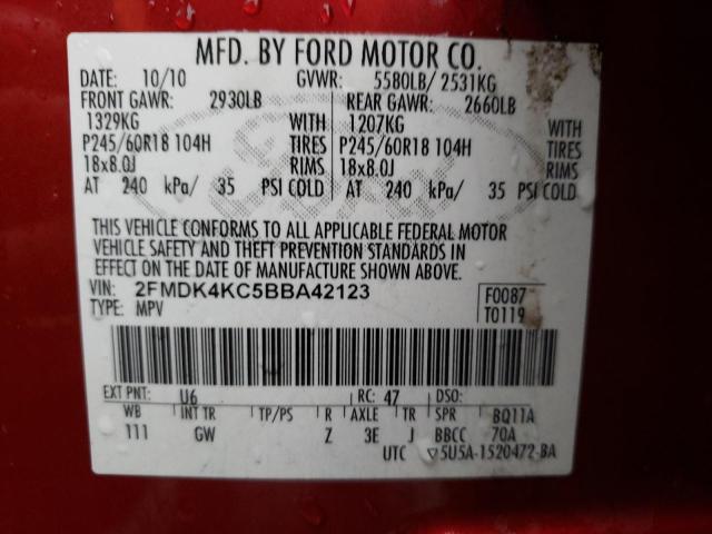 Photo 12 VIN: 2FMDK4KC5BBA42123 - FORD EDGE 