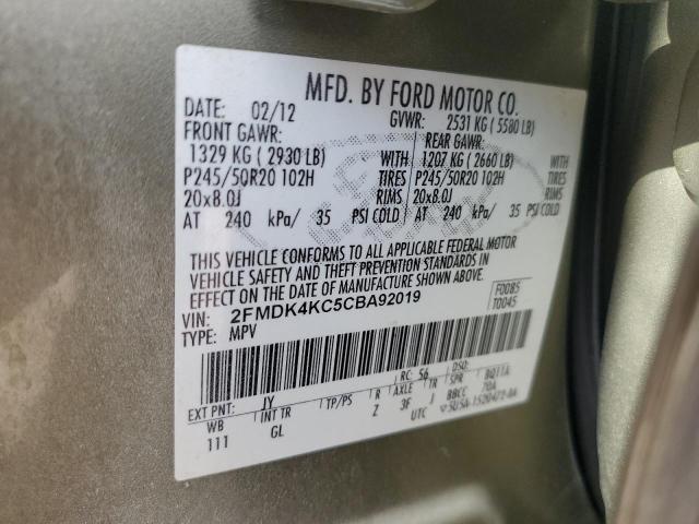 Photo 12 VIN: 2FMDK4KC5CBA92019 - FORD EDGE LIMIT 