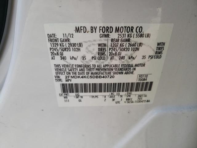 Photo 12 VIN: 2FMDK4KC5DBB40720 - FORD EDGE LIMIT 