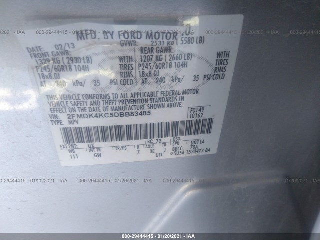 Photo 8 VIN: 2FMDK4KC5DBB83485 - FORD EDGE 