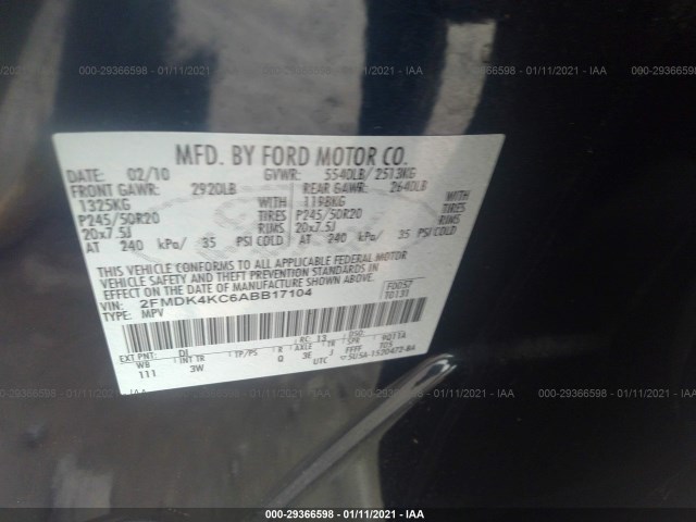 Photo 8 VIN: 2FMDK4KC6ABB17104 - FORD EDGE 