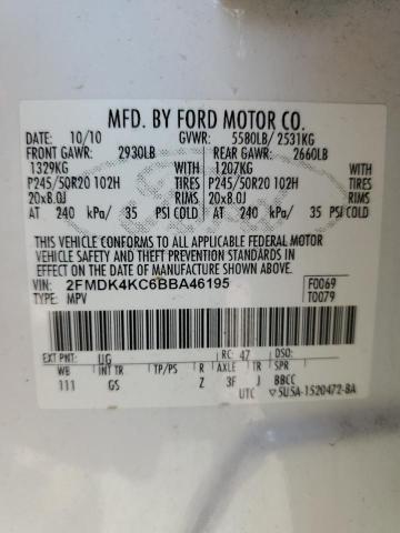 Photo 12 VIN: 2FMDK4KC6BBA46195 - FORD EDGE LIMIT 