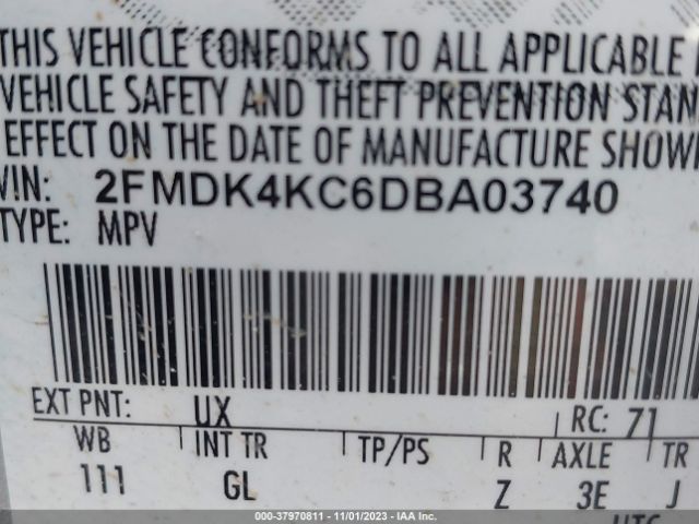 Photo 8 VIN: 2FMDK4KC6DBA03740 - FORD EDGE 