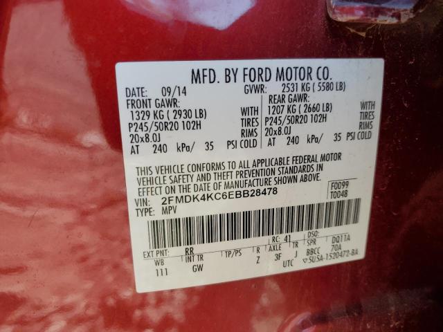 Photo 12 VIN: 2FMDK4KC6EBB28478 - FORD EDGE LIMIT 